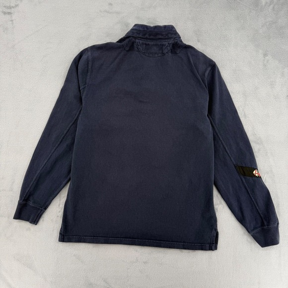 Vintage Polo Ralph Lauren Navy Blue Rugby Shirt Crest Patch Custom Fit Mens M - Picture 7 of 16